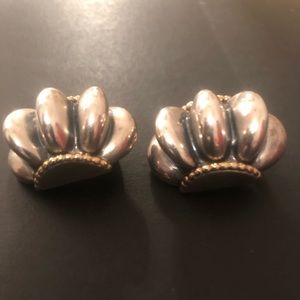 Pre-owned Lagos Caviar 925 Sterling Silver and 18K Gold Shrimp - Large Size